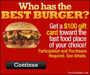Free $100 Fast Food Gift Card