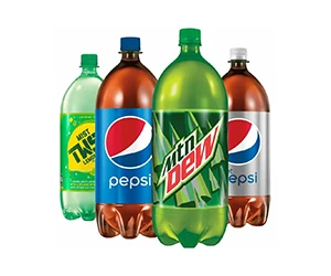 Free 20 oz. Pepsi-Cola® Product, inclusive of Pepsi®, Mtn Dew®, Starry® and Mug® Root Beer