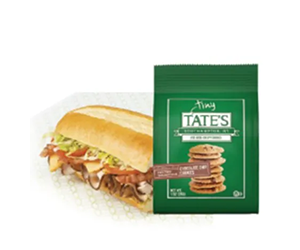 Free ONE (1) Tiny Tate's Chocolate Chip Cookies 1 oz. (up to $1.25) when you buy any Publix sub
