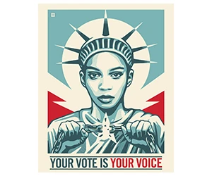 Free ”Your Vote Is Your Voice” Sticker