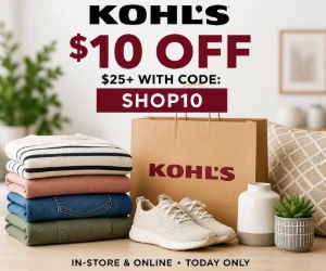 $10 Off $25+ at Kohl’s With Code SHOP10