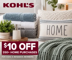 $10 Off $50+ Home Purchases for Kohl's Rewards Members