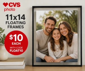 11x14 Floating Frames for $10 at CVS Photo - A Finished Photo Gift for Less