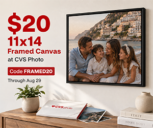 11x14 Framed Canvas at CVS Photo for $20