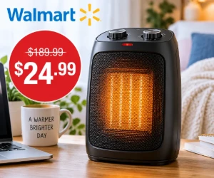 1200W Portable Space Heater Just $24.99 at Walmart (Was $189.99)