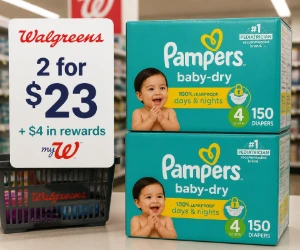 2 Pampers for $23 at Walgreens + $4 in Rewards