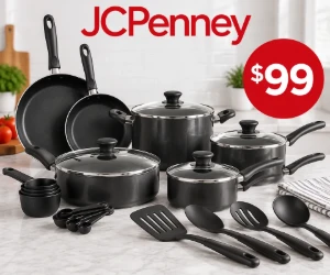 21-Piece Nonstick Cookware Set for $99 at JCPenney