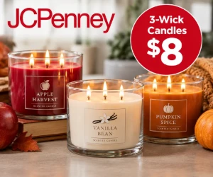3-Wick Candles for Just $8 at JCPenney