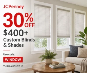 30% Off $400+ Custom Blinds & Shades at JCPenney