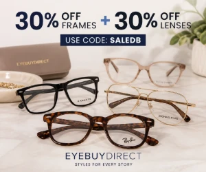 30% Off Designer Frames + 30% Off Lenses at EyeBuyDirect