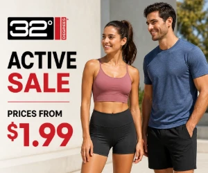32 Degrees Active Sale From $1.99 - Workout Basics at Seriously Low Prices