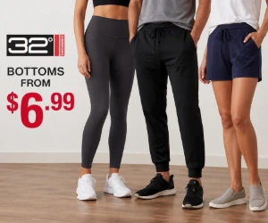32 Degrees Bottoms From $6.99 for a Cheap Closet Refill