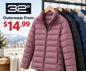 32 Degrees Outerwear From $14.99 - Jackets & Puffers for Less