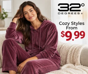 32 Degrees Soft Velour Sale: Cozy Styles From $9.99