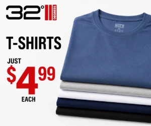 32 Degrees T-Shirts for $4.99 - Stock Up on Everyday Basics for Almost Nothing