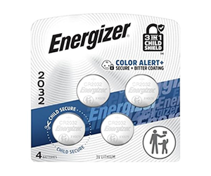 4-Pack Energizer 2032 3V Lithium Coin Batteries at Woot for $3.49 - Save $2.50