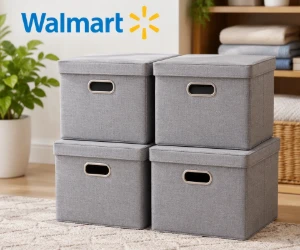 4-Pack Storage Bins With Lids at Walmart for $21.98 - Save $48