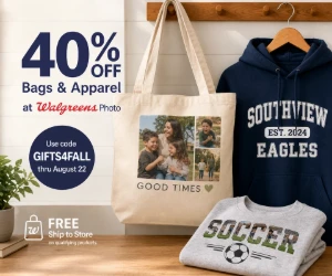 40% Off Bags & Apparel at Walgreens Photo