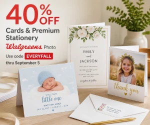40% Off Cards & Premium Stationery at Walgreens Photo - Personalized Mail Costs Less