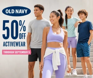 50% Off Activewear at Old Navy Through September 5 - Workout & Everyday Styles for Half Price