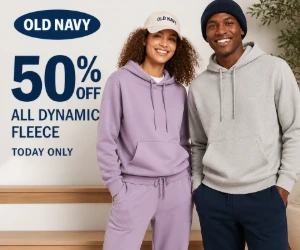 50% Off All Dynamic Fleece at Old Navy Today Only - Fall Layers for Half Price