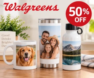 50% Off Personalized Photo Drinkware at Walgreens