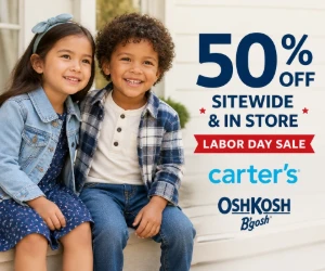 50% Off Sitewide & In Store at Carter’s and OshKosh - Labor Day Kids’ Clothing for Half Price