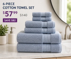 6-Piece Cotton Towel Set for $57.99 at Wayfair - Save $82 on a Bathroom Refresh