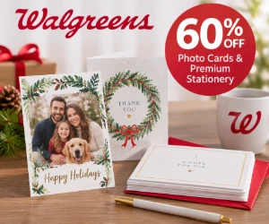 60% Off Photo Cards & Premium Stationery at Walgreens