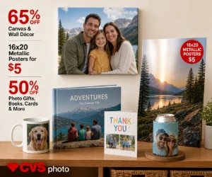 65% Off Canvas & Wall Décor, 16x20 Metallic Posters for $5 + 50% Off Photo Gifts at CVS Photo This Week
