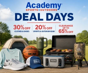 Academy Deal Days: 30% Off Clothes & Shoes, 20% Off Sports Gear, Clearance Up to 65% Off & More