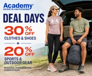 Academy Deal Days: 30% Off Clothes & Shoes + 20% Off Sports & Outdoor Gear
