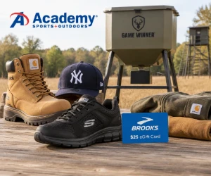 Academy Sports + Outdoors Deals: Game Winner Feeder $299.99, Skechers Work Shoes 25% Off, $25 Brooks eGift Card & More