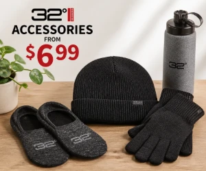 Accessories From $6.99 at 32 Degrees - Small Add-Ons Without a Big Checkout Total