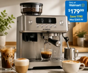 AIRMSEN Espresso Machine With Grinder at Walmart for $179.99 - Save $190 and Bring the Coffee Bar Home