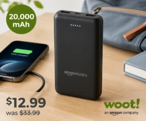 Amazon Basics 20,000mAh Power Bank for $12.99 at Woot - About $21 Below Reference Price