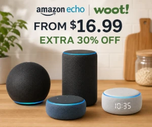 Amazon Echo Devices at Woot From $16.99 + Extra 30% Off