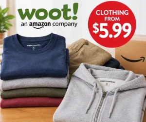 Amazon Essentials Clothing From $5.99 at Woot + Extra 50% Off 5+