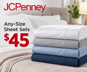 Any-Size Sheet Sets for $45 at JCPenney