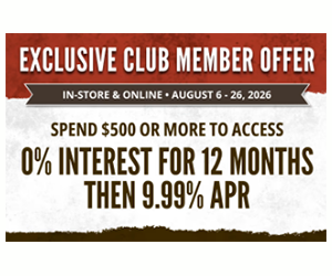 Bass Pro Shops & Cabela's CLUB Member Financing Offer - 0% Interest for 12 Months