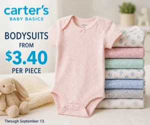 Bodysuits From $3.40 Per Piece at Carter’s - Baby Basics on a Tiny Budget