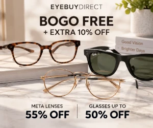 BOGO Free Glasses + Extra 10% Off, Meta Lenses 55% Off & More - EyeBuyDirect Deals