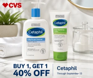Buy 1, Get 1 40% Off Cetaphil at CVS - Pair Up Skincare Essentials for Less