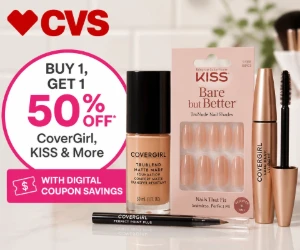 Buy 1, Get 1 50% Off CoverGirl, KISS & More at CVS + Digital Coupon Savings
