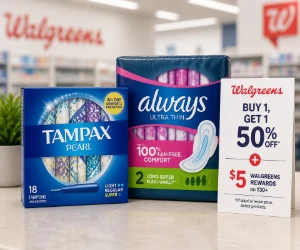 Buy 1, Get 1 50% Off Tampax & Always at Walgreens + $5 Rewards on $30