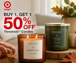 Buy 1, Get 1 50% Off Threshold Candles at Target - Fall Scents for Half Less