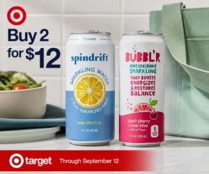 Buy 2 for $12 Spindrift & BUBBL’R Sparkling Water at Target