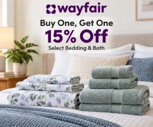 Buy One, Get One 15% Off Select Bedding & Bath at Wayfair