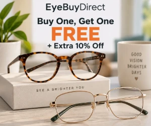 Buy One, Get One Free Glasses + Extra 10% Off at EyeBuyDirect
