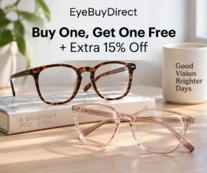 Buy One, Get One Free Glasses + Extra 15% Off at EyeBuyDirect